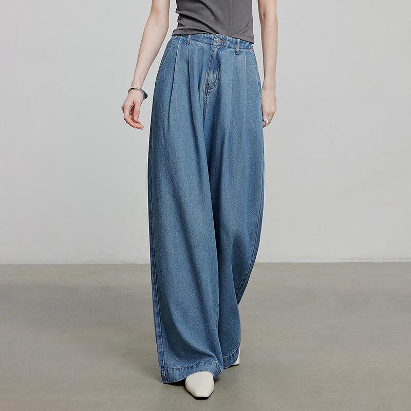 Chuyu Women's Lyocell Relaxed Wide-Leg Jeans