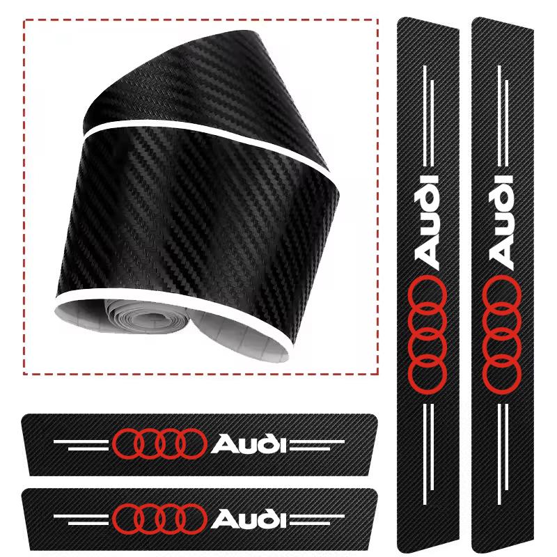 2026 Car S1 Logo Decals Carbon Fiber Door Sill Protector Stickers For S1 S-Line A3 A4 A6 Q3 Q5 A5 Q7 A1 A8 Q2 Q8 Q4 A4L A6L Q3L Q 2x
