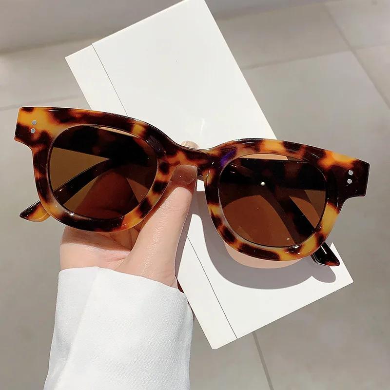Vintage Trendy Square Sunglasses Women For Men Luxury Brand Designer Sun Glasses Punk Popular Classic Rivet Outdoor Shades