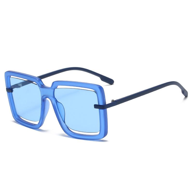 Vintage Brand Design Big Frame Square Hollow Women Sunglasses  Punk Luxury Candy Shade Luxury Popular Men Sun Glasses Uv400