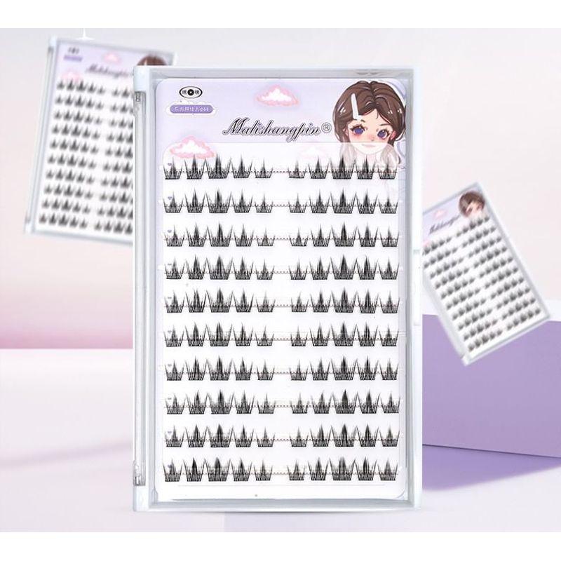 Lactacia - Kleberloses Multipack Falsche Wimpern Cluster / Pinzette / Set (Verschiedene Designs)