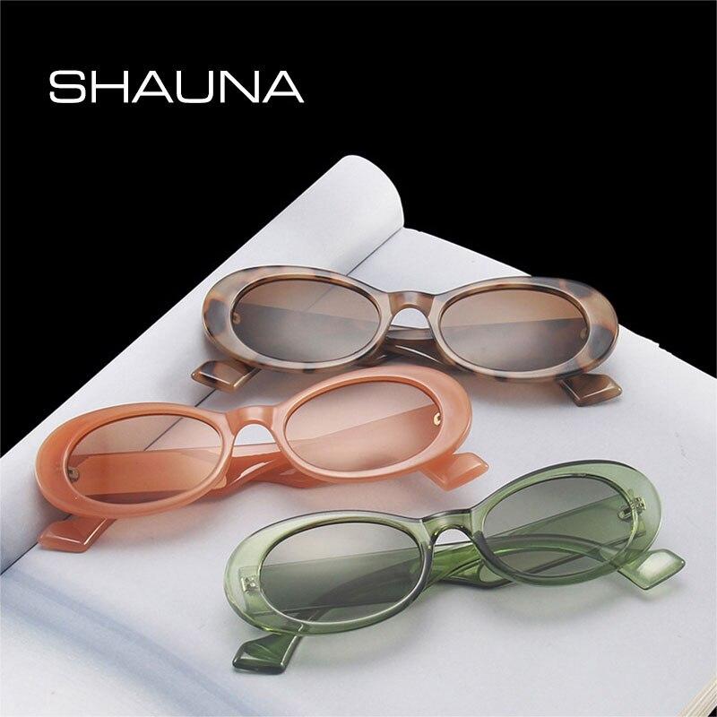 SHAUNA Retro Damen Kleine Ovale Sonnenbrille Fashion Jelly Eyewear Trendy Herren Sonnenbrille Shades UV400
