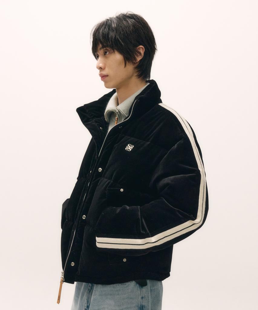 Satur Lorton Corduroy Duck Down Padded Jacket Black
