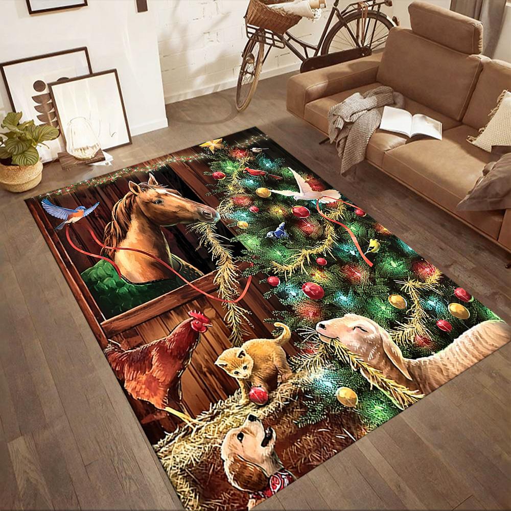 Christmas 216 Floor Rug Office Rug Design for Kitchen Living Rooms Hallway Outdoor Anti-slip Rug Decorate Offices Gift for Festivals