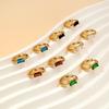 Elegant Geometric Zircon Hoop Earrings: Colorful European & American Design