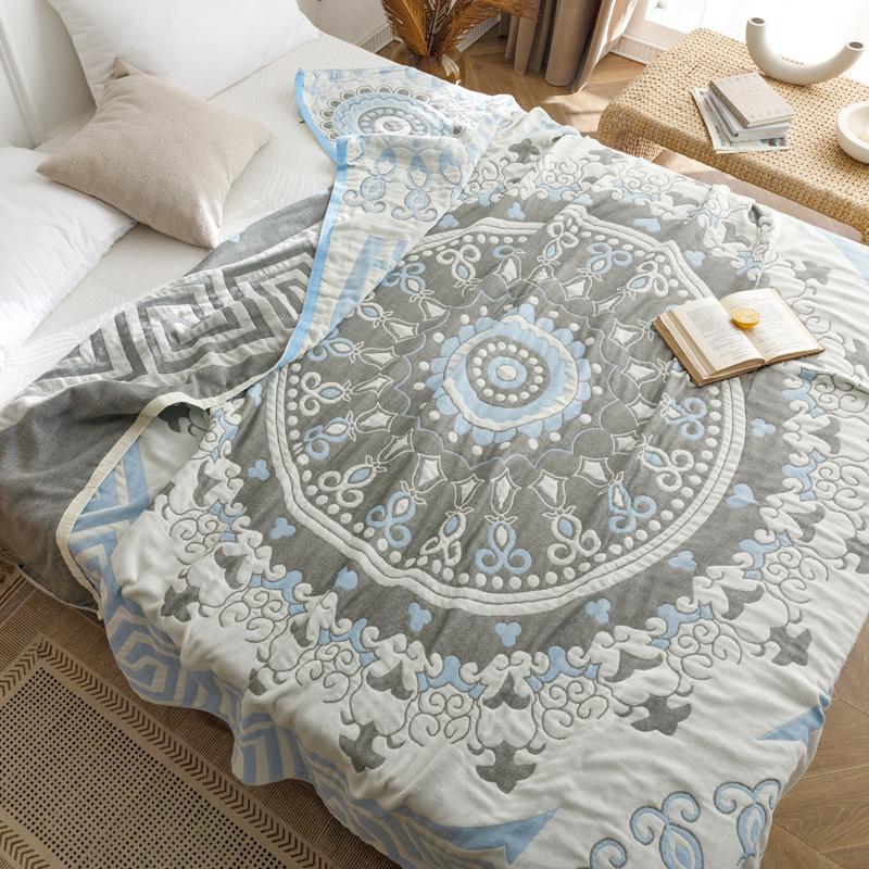 

Новое выстиранное хлопковое четырехслойное марлевое полотенце, летнее прохладное одеяло, ворсовое одеяло для кондиционирования воздуха, одеяло для отдыха, ткань для чехла на диван 200*230cm