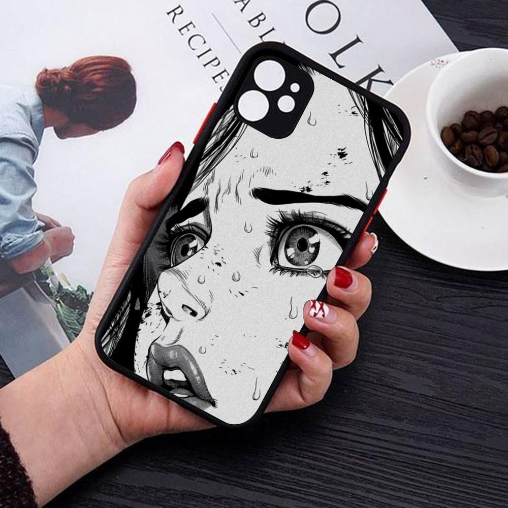 Cute Girl Trend Anime Phone Case For IPhone 14 11 12 13 Mini Pro Max 8 7 Plus X XR XS MAX Translucent Matte Cover