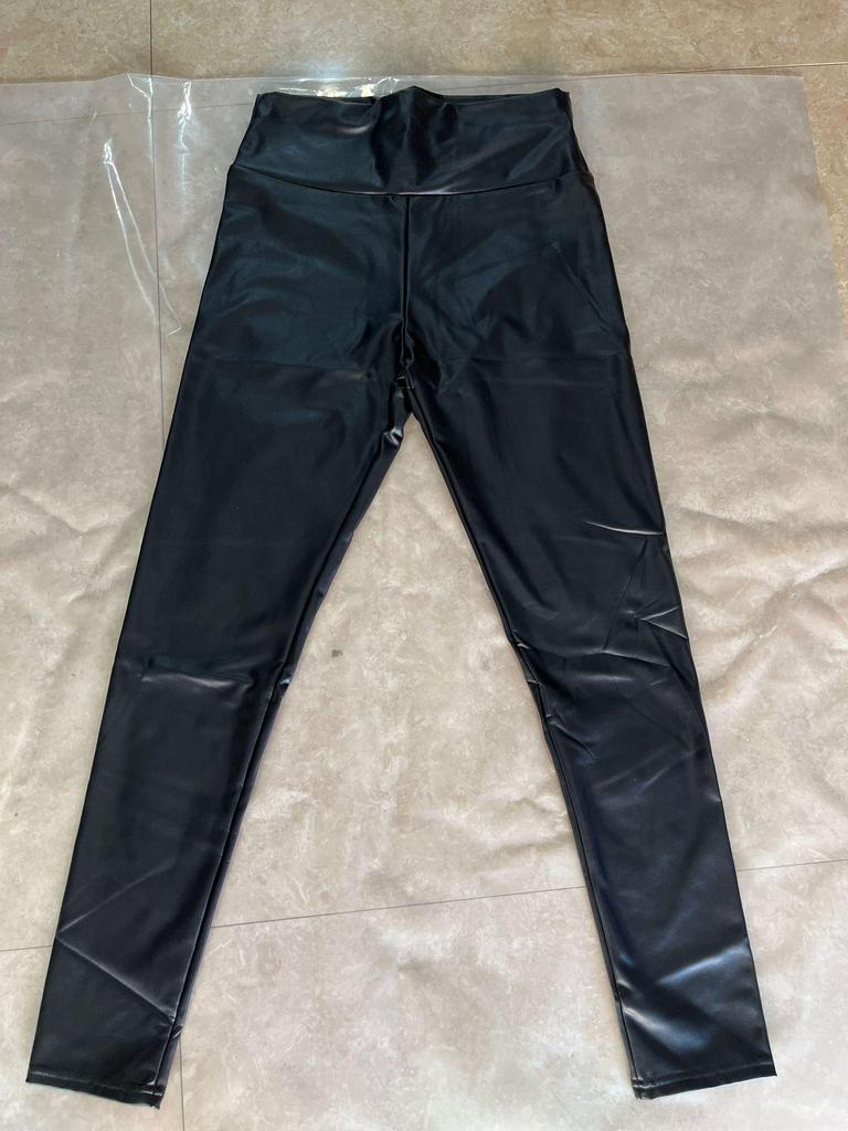 High-Waisted PU Leather Leggings - Autumn/Winter, Four-Way Stretch Outerwear