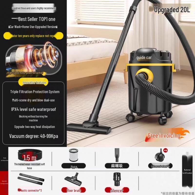 High Suction Vacuum Cleaner for Home, Car, Carpet & Grout Cleaning