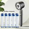 Soffione Doccia ad Alta Pressione a 5 Modalità Risparmio Idrico Filtro Portatile Manuale con Elementi Filtranti Arresto a un Pulsante Set di Accessori per Bagno