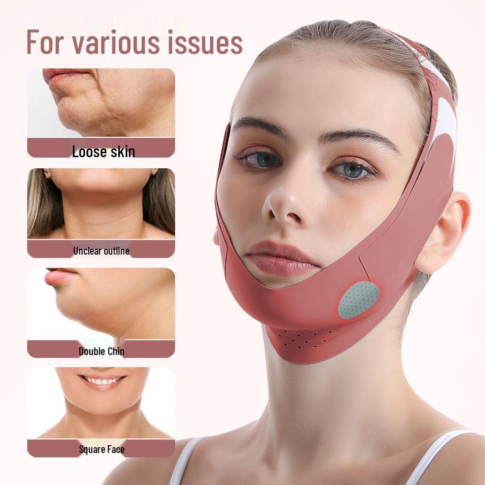 Red Bean Paste Color Graphene V-Face Lifting Mask with Upgraded Design - Thin & Breathable Sleep Bandage