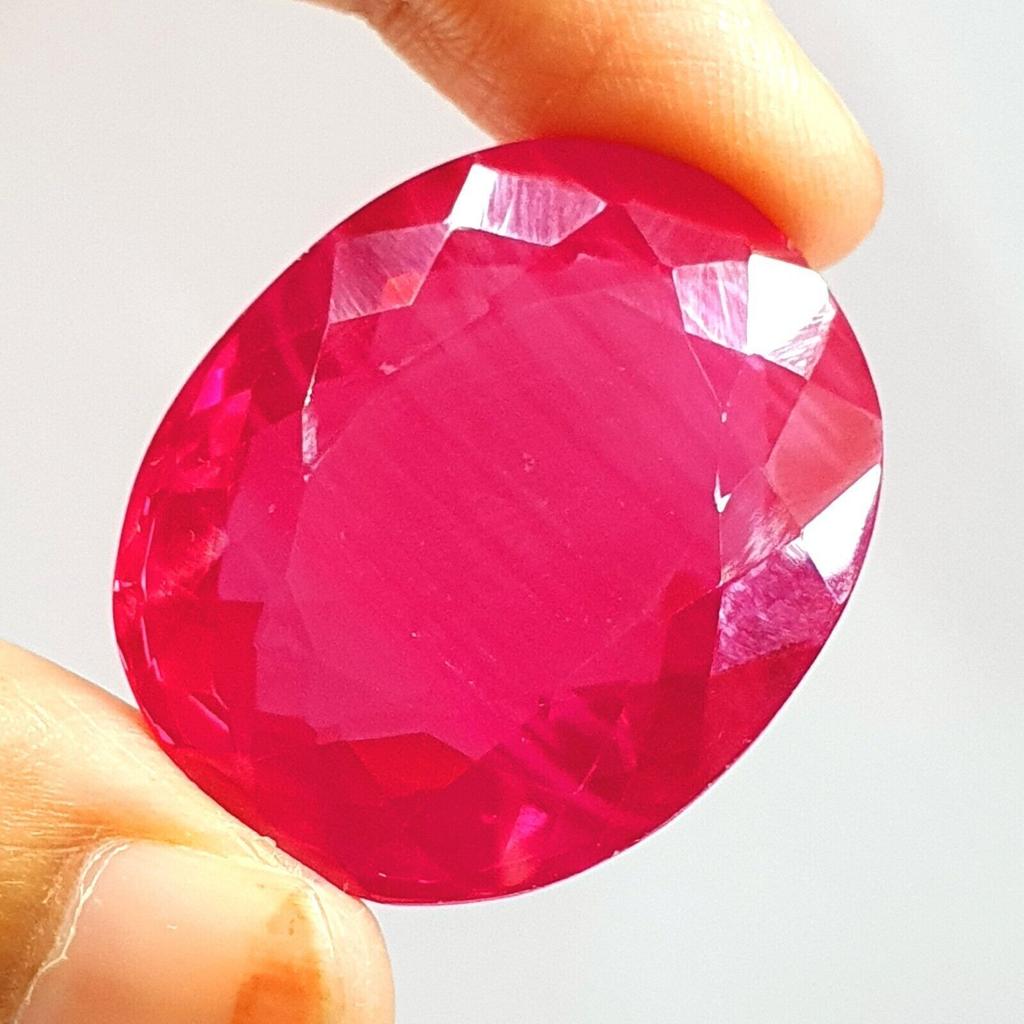 103 Cts Natural Certified Mozambique Blood Pink Ruby Oval Shape Gemstone