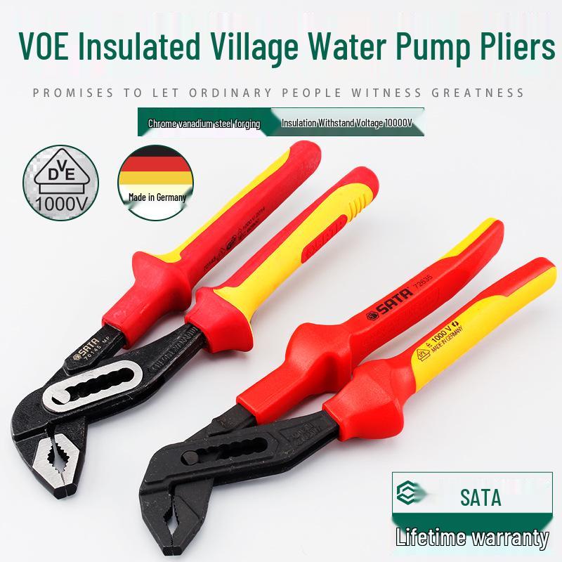 SATA Insulated High Voltage 10  Water Pump Pipe Pliers (70145/72635) Model 70145