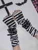 Gothic Embroidered Arm Covers Women Kawaii Japanese Harajuku Goth Half Finger Arm Warmer Y2K Gloves Arm Sleeve for Girls
