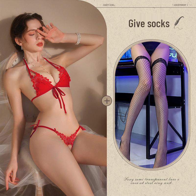 Sexy Übergrößen-Dessous-Set mit offenem Schritt zum Ausziehen ohne Ausziehen und mit Night Listen Duft.