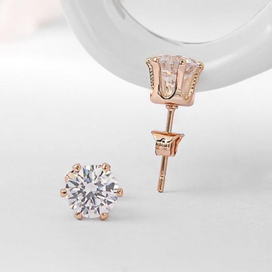 Women's Fashion 9K Gold Plated Crystal Ear Studs Party Wedding Earrings Jewelry