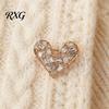 Love Brooch Brooch, with Shiny Rhinestone Decor, Strong Buckle Secure Fit Sturdy Elegant Pin Alloy Classic Heart Shape Versatile Clasp Pin, for Coats