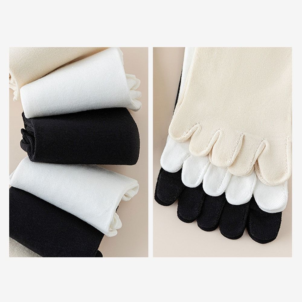 Harajuku Five Fingers Socks Edge Curl Short Socks Soft Middle Tube Socks Women
