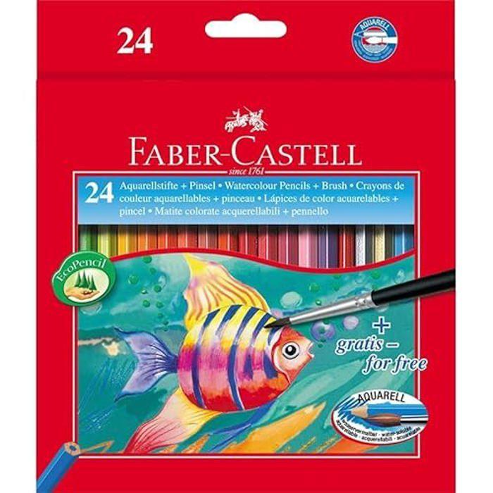 Aquarellfargeblyant - FABER-CASTELL - S/ 24 - Assortert - Dekkende