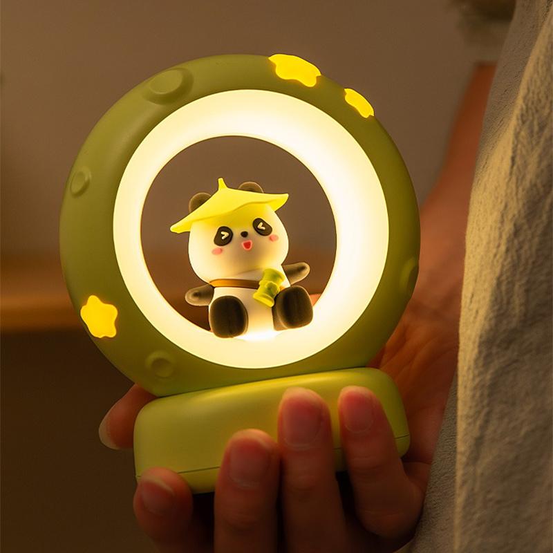 LED Panda Astronaut Bedside Sleeping Night Light USB Charging Children Eye Protection Lamp Lighting