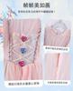 Pink princess dress, girls' summer new style gradient rainbow western-style birthday dress, children's dress, baby dress