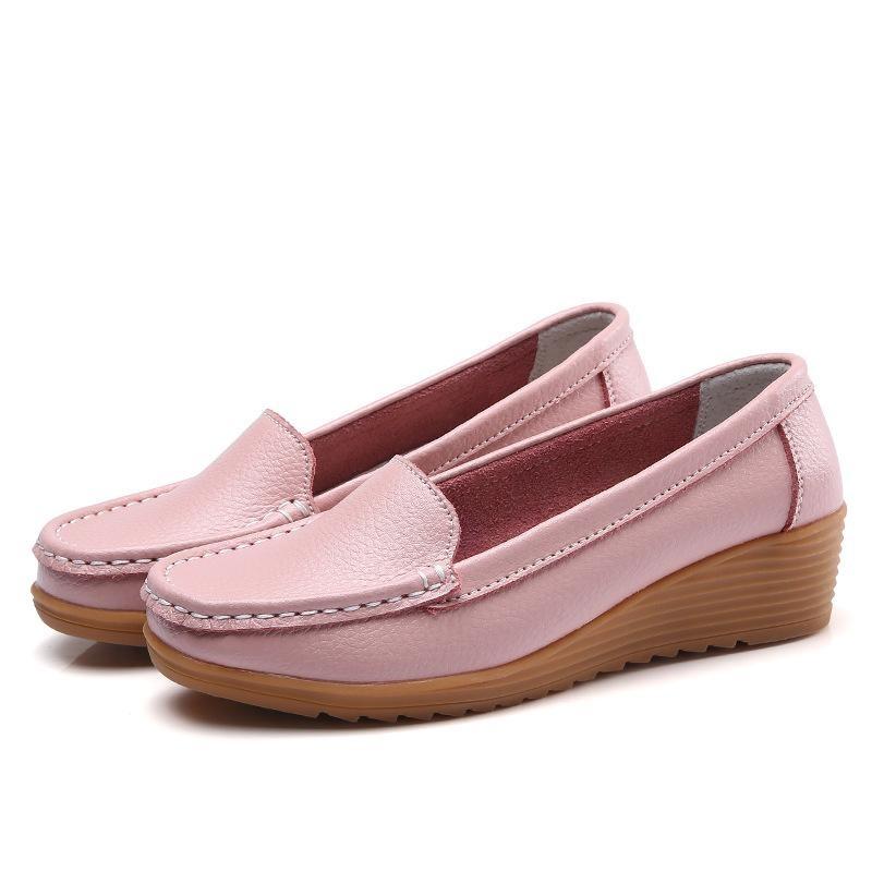 Women Shoes Soft Leather Shoes with Heels Loafers Black Flat Shoes Women's Moccasins Casual Flats Female Footwear