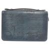 Used AUTHENTIC BERLUTI Itauba Wide Calligraphy Clutch bag blue Leather