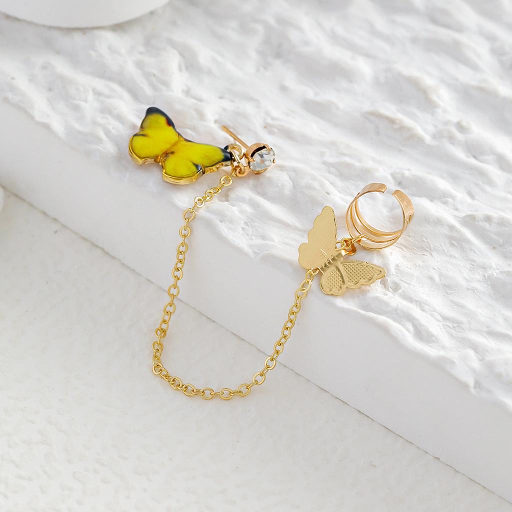 

Elegant Butterfly Alloy Stud Earrings With Colorful Designs Geometric жёлтый