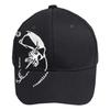 WHITE FANG Hat Cap Black Skull Skeleton Stylish Cool Casual CA189 Men's (01 Black)