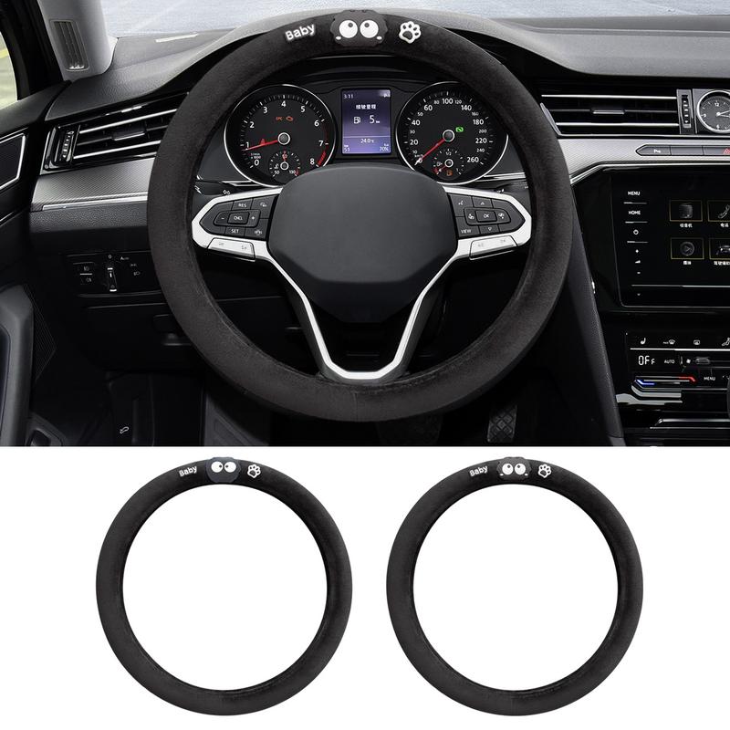 For Steering Wheel Cover Car Steering Wheel Cover Briquettes Car Wheel Protector Anti-Slip Car Wheel Protector Breathable Plush