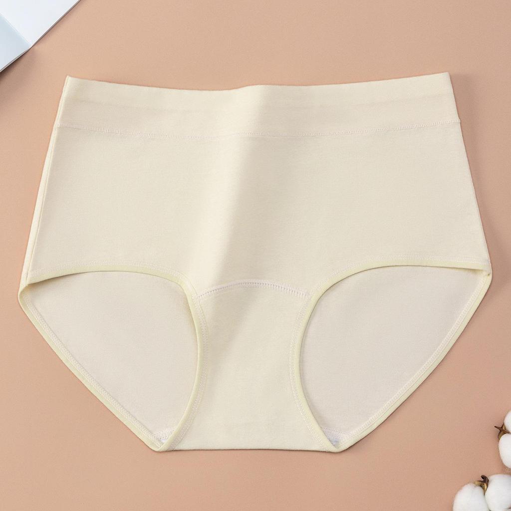 Plus Size Women's Cotton Extended Crotch Comfortable Breathable Belly Triangle Briefs