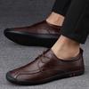 Casual leather shoes large size soft leather soft sole Doudou shoes lightweight breathable driving shoes