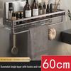 Upgraded Drill-Free Gun Grey Bathroom Wall Shelf with Hooks