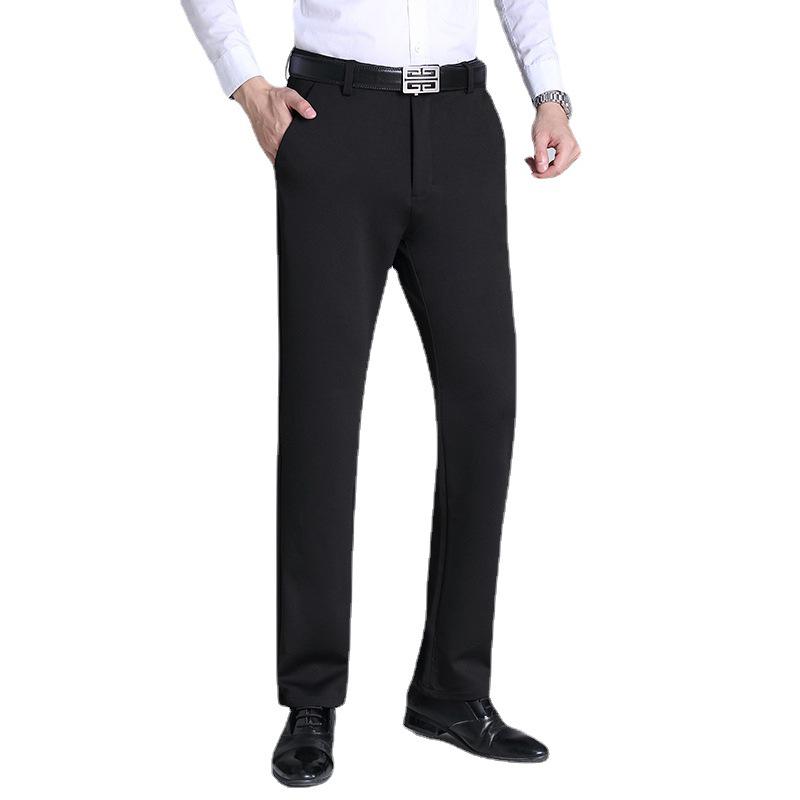 2025 Men's Elastic High Waist Straight Summer Pants for Seniors: Loose, Casual Trousers