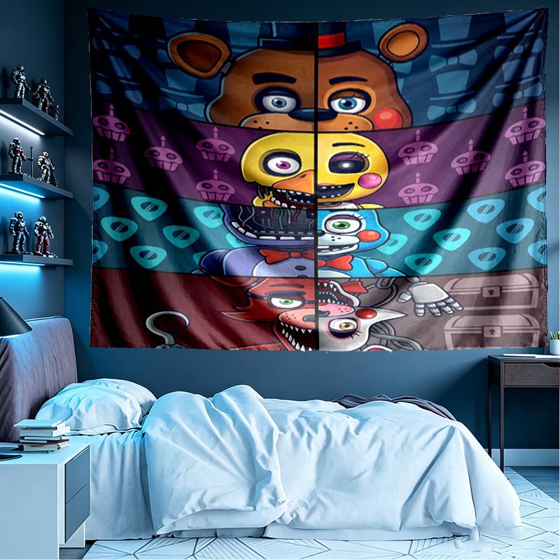 Five Nights At Freddy's Print Tapestry, Lightweight Wall Hanging, for Bedroom, Dorm, Living Room, Home Art Decor, Birthday Christmas Gift for Friends