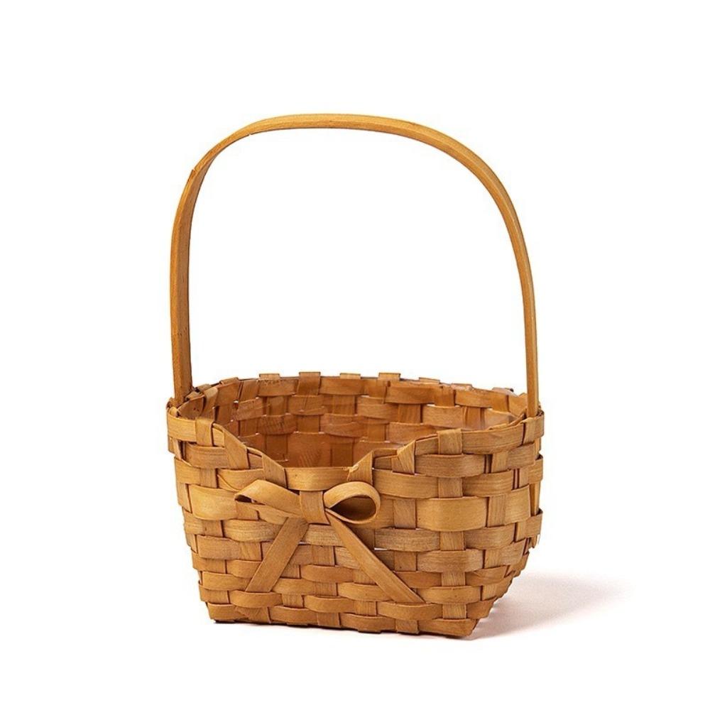 Willow Rattan Bride Flower Basket Hand-Woven Flower Arrangement Basket Sundries Organizer  Wedding
