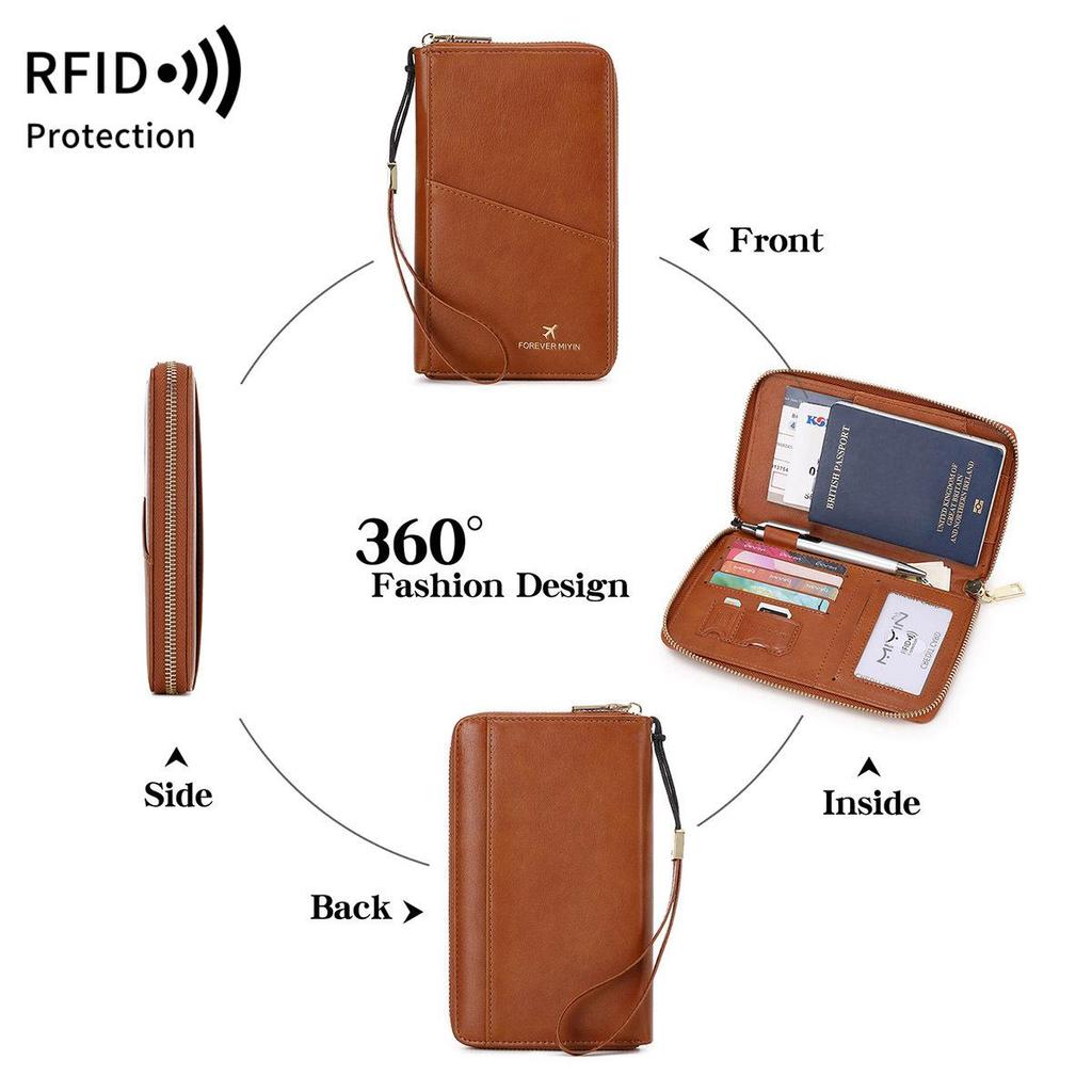 2024 RFID Anti-Theft Multi-Functional Passport and Travel Document Bag