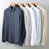 Men Spring Cotton and Linen Loose Casual Shirt Teenager Long Sleeve Simple Jacket