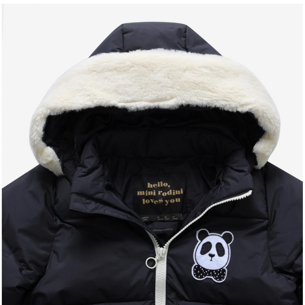 Mini Rodini 2271015199  Panda Hooded Puffer Jacket  Panda Puffer Kids Jacket