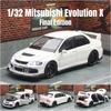 1/32 Mitsubishi Lancer EVO Final Edition Racing Toy Car Model Diecast Metal Miniature Collection Gift for Children Boys