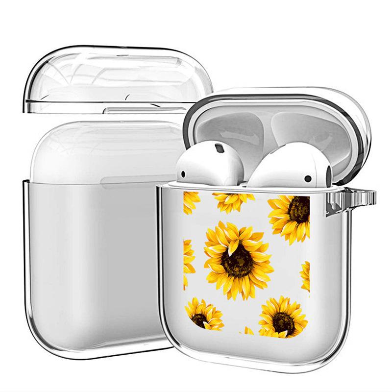 "Chrysanthemum Design Shockproof Transparent TPU Soft Case for Apple AirPods 4"