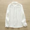 Women White Shirts Double Cotton Yarn Blouses Long Sleeve Color Button Lady Tops Female Clothes 2024 Spring New Arrivals