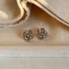 Rock Smooth Small Metal Knot Twist Flower Earrings Fashion Punk Geometry Creative Jewelry Gift