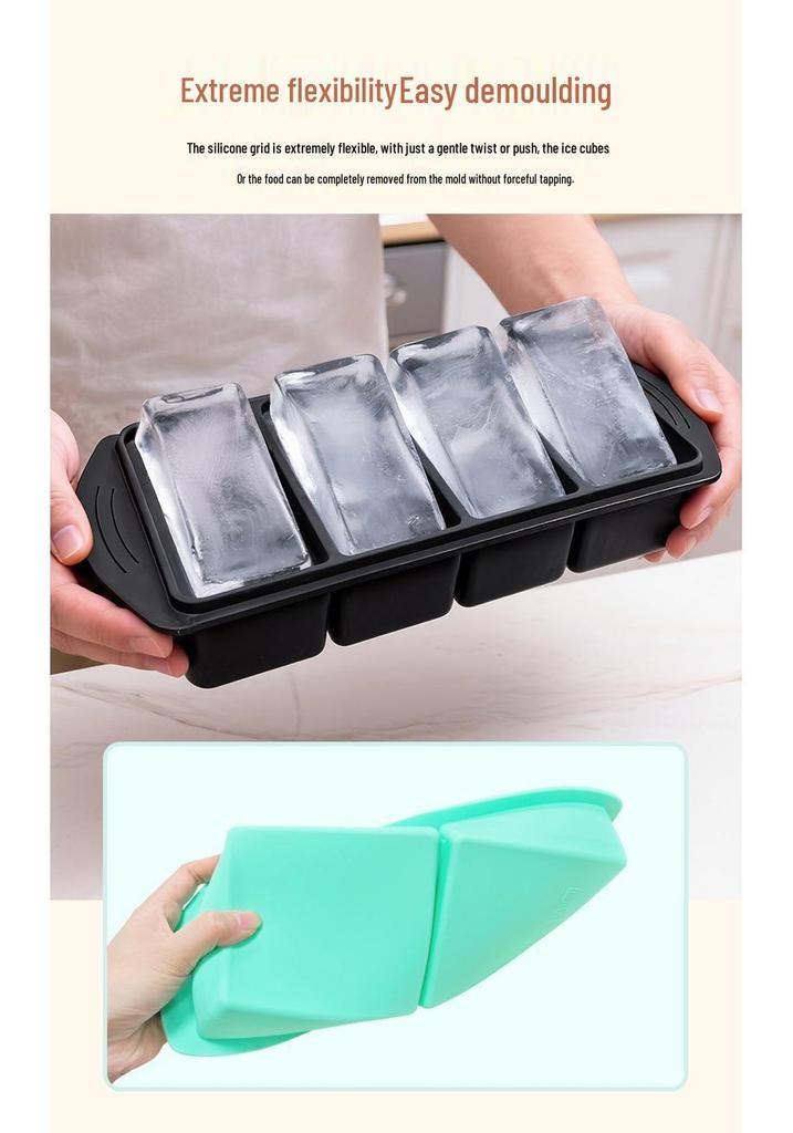 Silicone Ice Cube Tray with Lid - Multi-Compartment, Food-Grade Freezing Mold for Ice & Soup