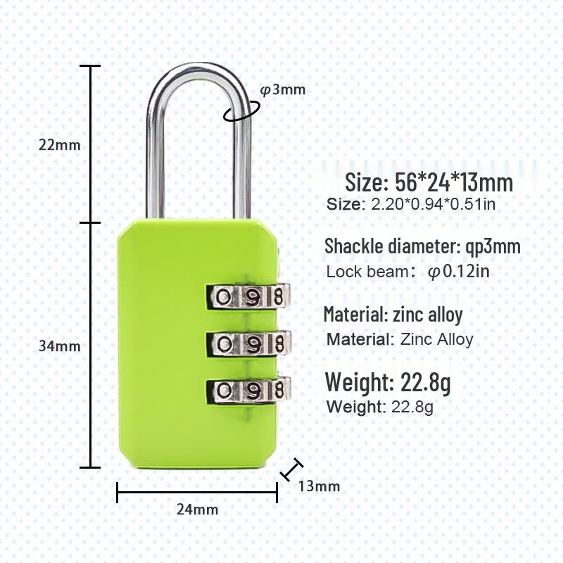Colorful Alloy Digital Combination Padlock - Anti-Theft Safety Lock for Stationery and Luggage