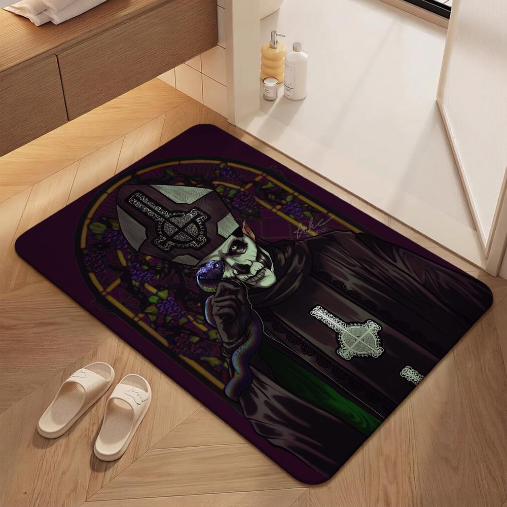 Dark Gothic Skeleton Bishop Rectangular Rug Soft Nonslip Carpet For Hallway Doorway Kitchen Home Decor Great Holiday Gift