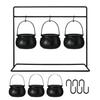 Halloween Witch Cauldron on Rack Trick or Treat Candy Serving Bowl Black Plastic Candy Holder for Halloween Party Decor