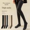 Damen Extra-Lange Overknee Oberschenkelhohe Socken mit Samt und Frottee für Herbst/Winter - Mikro-Druck Schlankheitsdesign