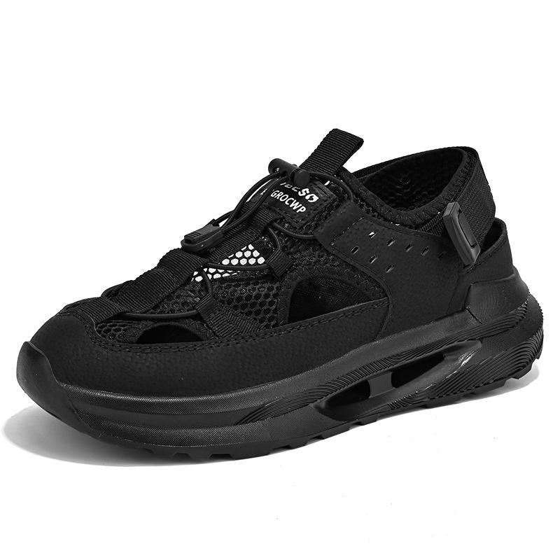 

Сандалии для мужчин, резиновая обувь, спортивные мужские летние сандалии, кожаные итальянские мужские пляжные теннисные туфли Yzy, модные полые тапочки на шнуровке 45