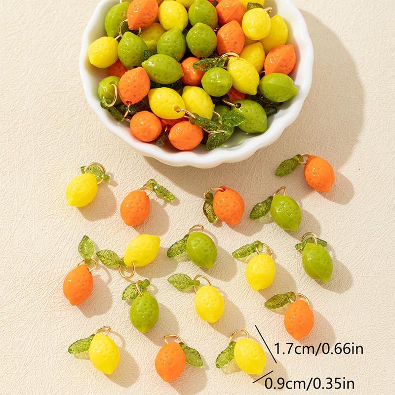 Mini Acrylic Fruit Lemon Pendants Lovely DIY Charms Waterproof for Bracelet Necklace Keychain Jewelry Making Supplies